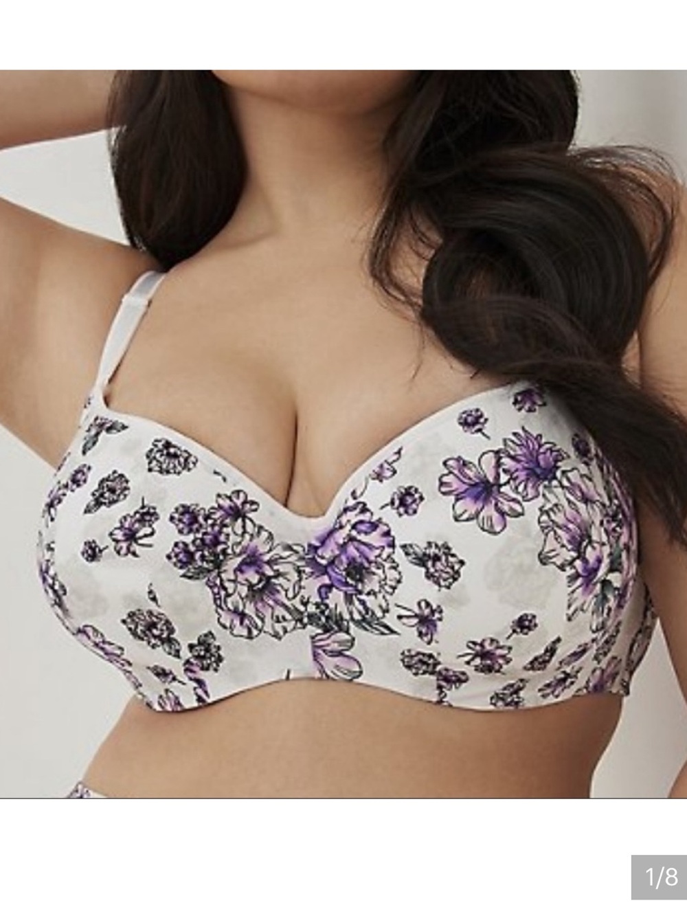Torrid floral lightly lined full coverage balconette bra 44F NWT